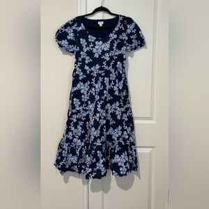 J. Crew Navy and White Floral Kids Dress